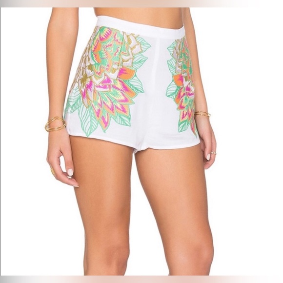 Mara Hoffman Embroidered High waisted Shorts s4 - Picture 3 of 7